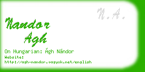 nandor agh business card