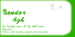 nandor agh business card